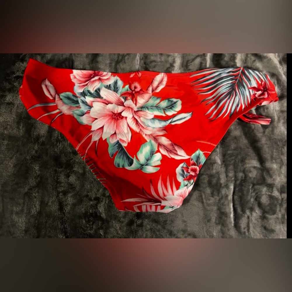 Red floral bikini bottoms